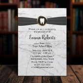 Dentalschule Abschluss Weiß Marmor Einladung