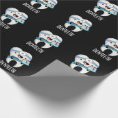 Denteeth Funny Teeth Pun Dark BG Geschenkpapier (Ecke)