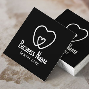 Dentin Minimalistisch Tooth Logo Black Dental Care Quadratische Visitenkarte