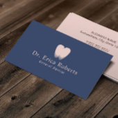 Dentin Tooth Logo Navy Blue Blush Pink Dental Visitenkarte