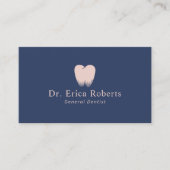 Dentin Tooth Logo Navy Blue Blush Pink Dental Visitenkarte (Vorderseite)