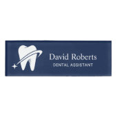 Dentis Bright Tooth Logo Navy Blue Dental Namenschild (Vorderseite)