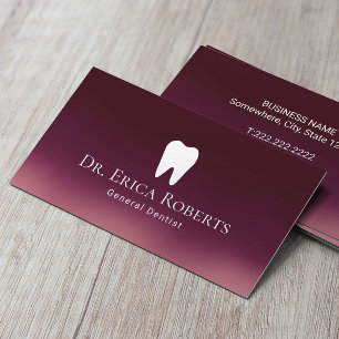 Dentis Modern Burgund Red Ombre Zahnbüro Visitenkarte