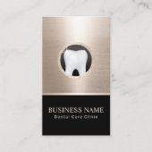 Dentis Modern Tooth Logo Gold Dental Office Foto Visitenkarte (Vorderseite)