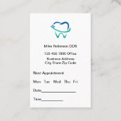 Dentist Appointment And Tooth Chart Busines Visitenkarte (Vorderseite)