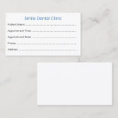 Dentist Appointment Cards Patient Reminder Terminkarte (Vorne/Hinten)