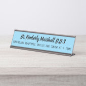 Dentist Beautiful Teeth Small Blue Schreibtischnamensplakette (Vorderseite )