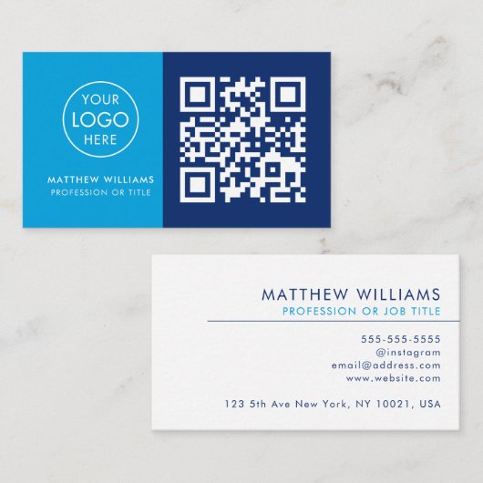 Dentist Berufliches QR-Code-Logo Modern Visitenkarte (Vorne/Hinten)