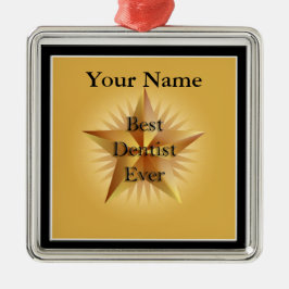 Dentist Best Ever Gold Star Premium Ornament