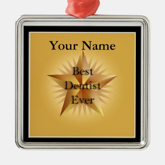 Dentist Best Ever Gold Star Premium Ornament (Vorne)