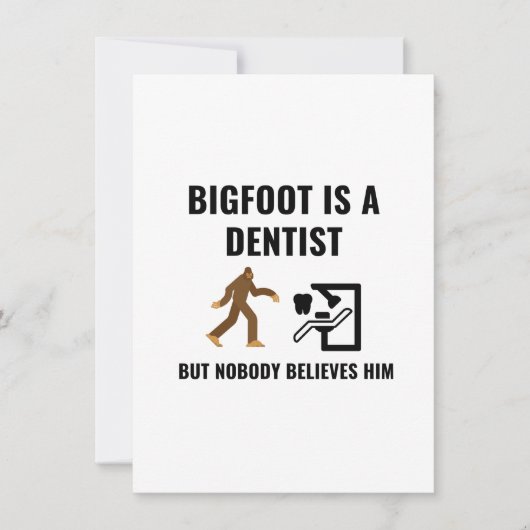 DENTIST BIGFOOT DANKESKARTE (Vorderseite)
