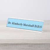 Dentist Blue Desk Name Plate Schreibtischnamensplakette (Vorderseite )