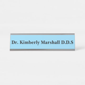Dentist Blue Desk Name Plate Schreibtischnamensplakette