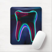 Dentist Blue Glowing Tooth Mousepad (Mit Mouse)