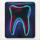 Dentist Blue Glowing Tooth Mousepad (Vorne)