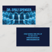 Dentist Blue Glows Teeth Business Card Visitenkarte (Vorne/Hinten)