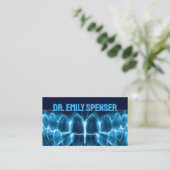 Dentist Blue Glows Teeth Business Card Visitenkarte (Stehend Vorderseite)