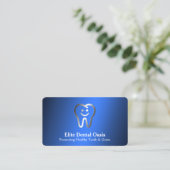 Dentist Blue Visitenkarte (Stehend Vorderseite)