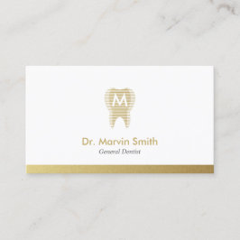 Dentist Business Cards Moderne Gold Tooth Dental Terminkarte