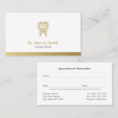 Dentist Business Cards Moderne Gold Tooth Dental Terminkarte (Vorne/Hinten)