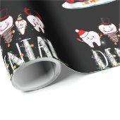 Dentist Christmas Dental Squad Funny Lights For Bo Geschenkpapier (Rolleneckpunkt)