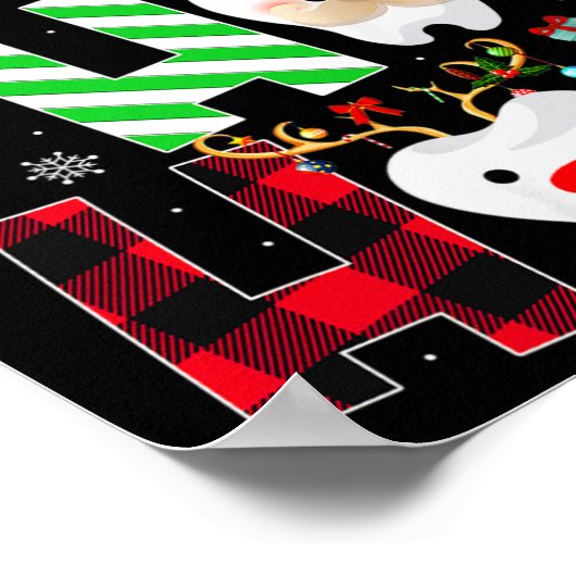 Dentist Christmas Fun Tooth Zahnspende Rot Kariert Poster (Ecke)