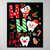 Dentist Christmas Fun Tooth Zahnspende Rot Kariert Poster (Vorne)