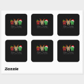 Dentist Christmas Funny Leopard Kariert Tooth Dent Quadratischer Aufkleber (Blatt)