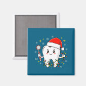 Dentist Christmas Teeth Xmas Lights Funny Dental S Magnet (Vorderseite/Rückseite)