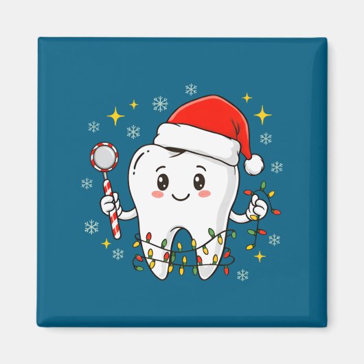 Dentist Christmas Teeth Xmas Lights Funny Dental S Magnet (Vorne)