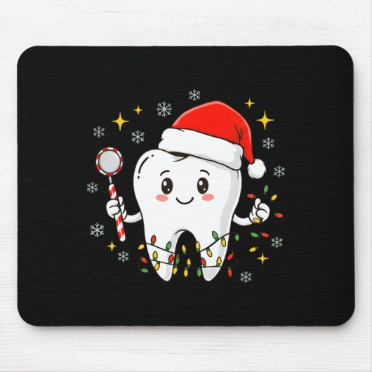 Dentist Christmas Teeth Xmas Lights Funny Dental S Mousepad (Vorne)