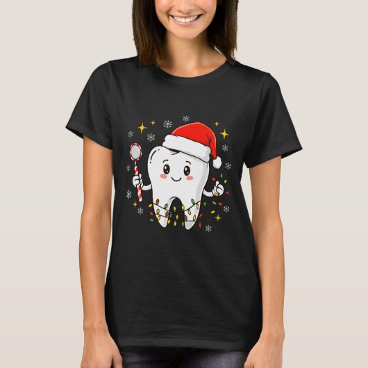 Dentist Christmas Teeth Xmas Lights Funny Dental S T-Shirt (Vorderseite)