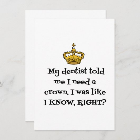 DENTIST CROWN DANKESKARTE (Vorne/Hinten)