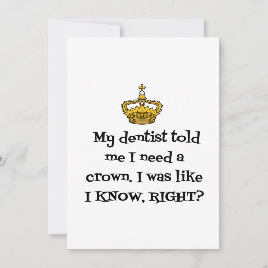 DENTIST CROWN DANKESKARTE (Vorderseite)