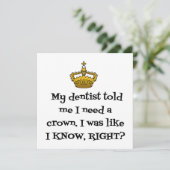 DENTIST CROWN DANKESKARTE (Stehend Vorderseite)