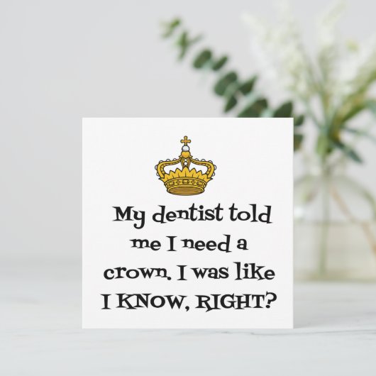DENTIST CROWN DANKESKARTE (Stehend Vorderseite)