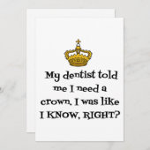 DENTIST CROWN FEIERTAGSKARTE (Vorne/Hinten)