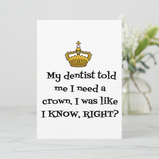DENTIST CROWN FEIERTAGSKARTE (Stehend Vorderseite)