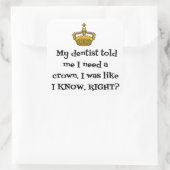 DENTIST CROWN QUADRATISCHER AUFKLEBER (Tasche)