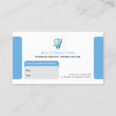 Dentist | Dental Appointment Card Visitenkarte (Rückseite)