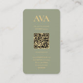 Dentist Dental Orthodontist Sage Monogram Modern Visitenkarte (Rückseite)