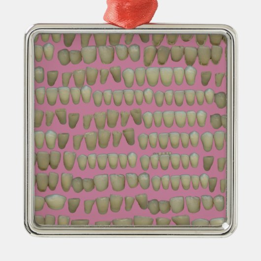 DENTIST DENTISTRY ORTHODONTICS ROTTEN TEETH MOUTH ORNAMENT AUS METALL (Vorne)