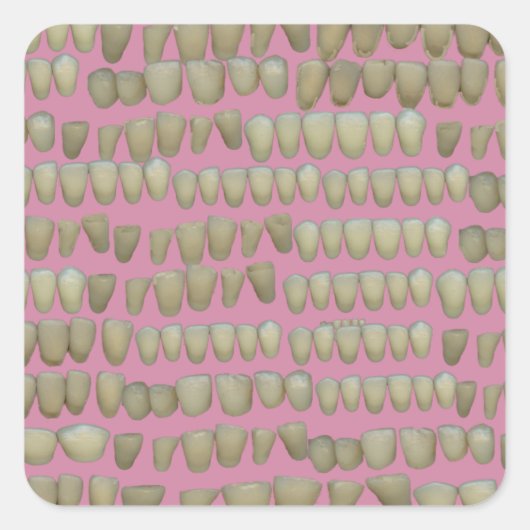 DENTIST DENTISTRY ORTHODONTICS ROTTEN TEETH MOUTH QUADRATISCHER AUFKLEBER (Vorderseite)