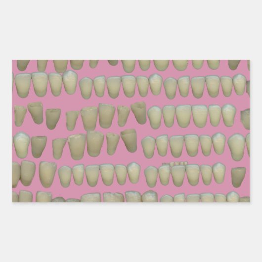 DENTIST DENTISTRY ORTHODONTICS ROTTEN TEETH MOUTH RECHTECKIGER AUFKLEBER (Vorderseite)