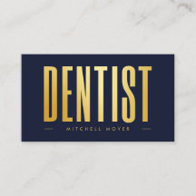 Dentist Dentistry Tooth Logo Navy Blue und Gold