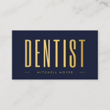 Dentist Dentistry Tooth Logo Navy Blue und Gold