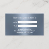 Dentist Dusty Blue Glitzer Tooth Metallic Dental Terminkarte (Rückseite)