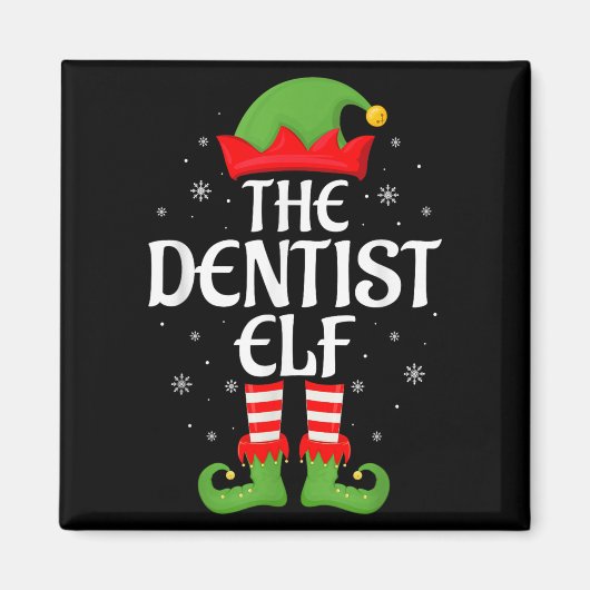 Dentist Elf Xmas Familie Matching Elf Squad Christ Magnet (Vorne)