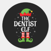 Dentist Elf Xmas Familie Matching Elf Squad Christ Runder Aufkleber (Vorderseite)