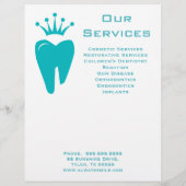 Dentist Flyer Niedlich Crown Tooth Logo Blue (Hinten)